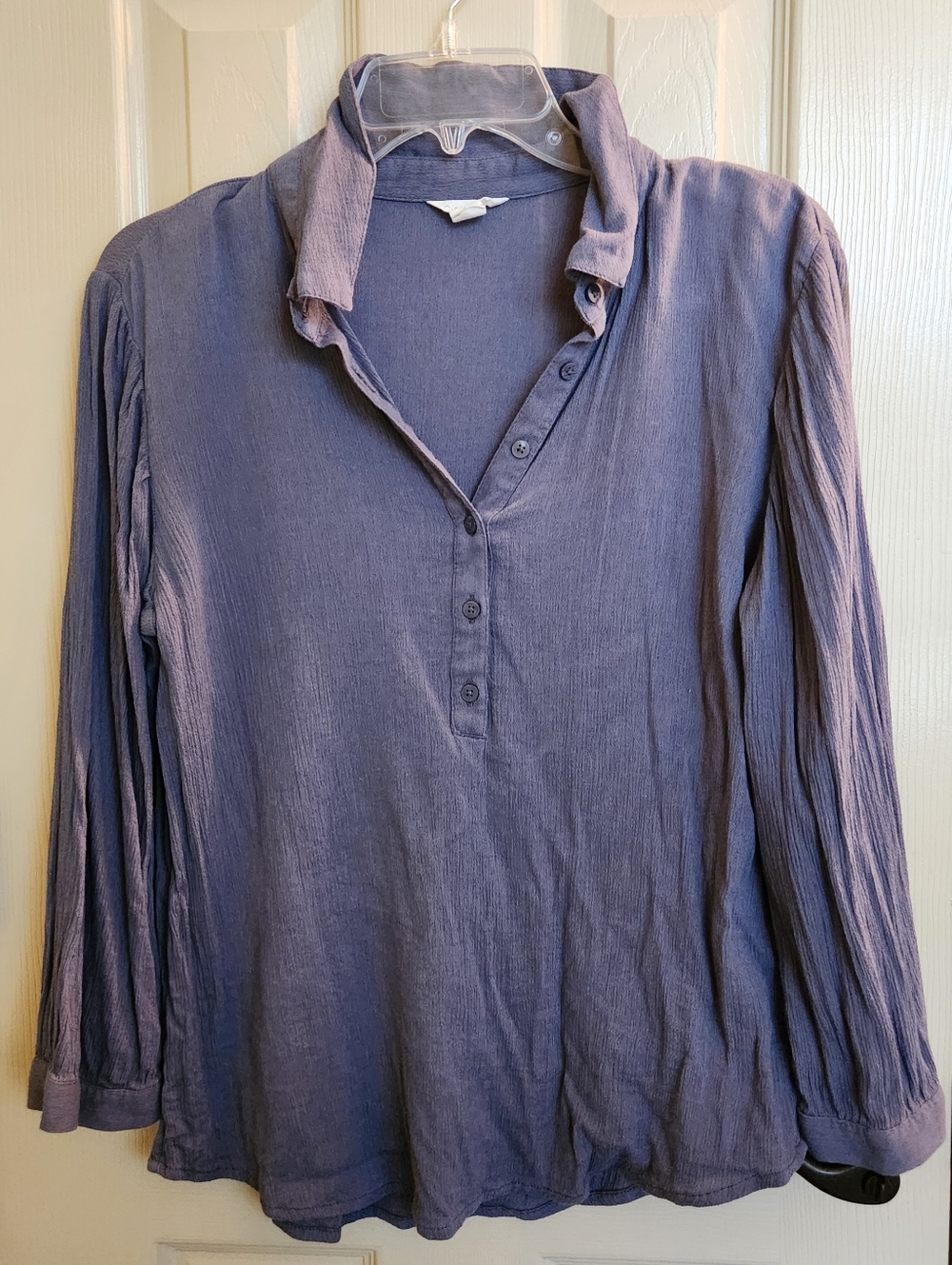 Caslon pullover ½ button collared Henley Pewter grey Sz Small